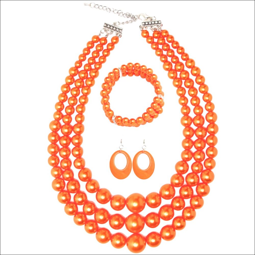Chunky Oversized Statement Jewelry Set with Zinc and Plastic Beads